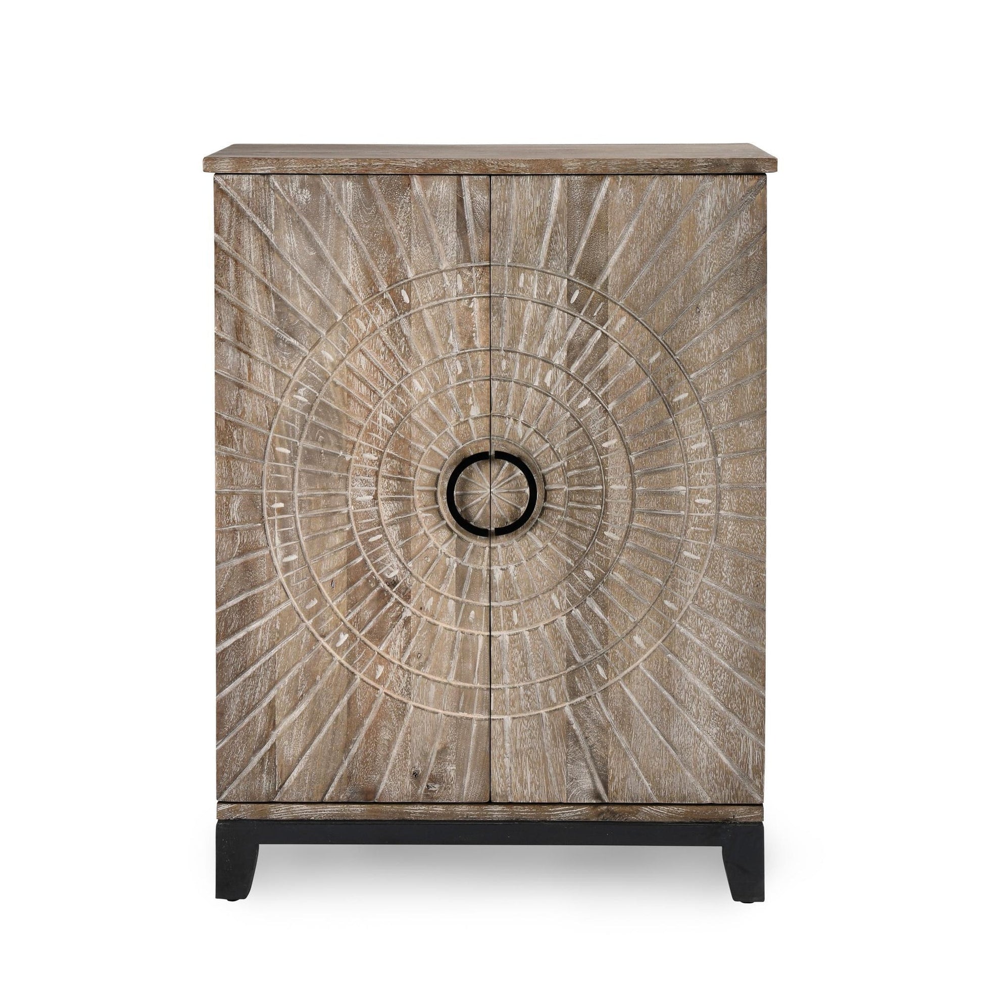Distressed Taupe Mango Wood Bar & Wine Storage Vivienne Bar Cabinet Collection
