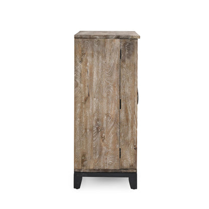 Distressed Taupe Mango Wood Bar & Wine Storage Vivienne Bar Cabinet Collection