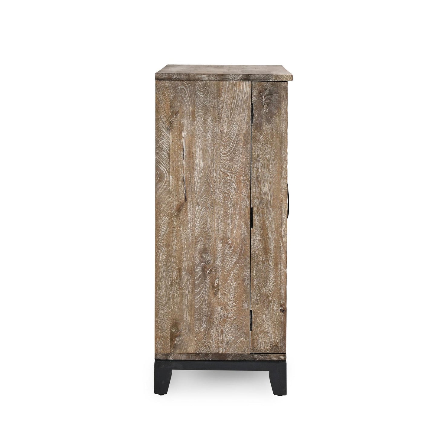 Distressed Taupe Mango Wood Bar & Wine Storage Vivienne Bar Cabinet Collection