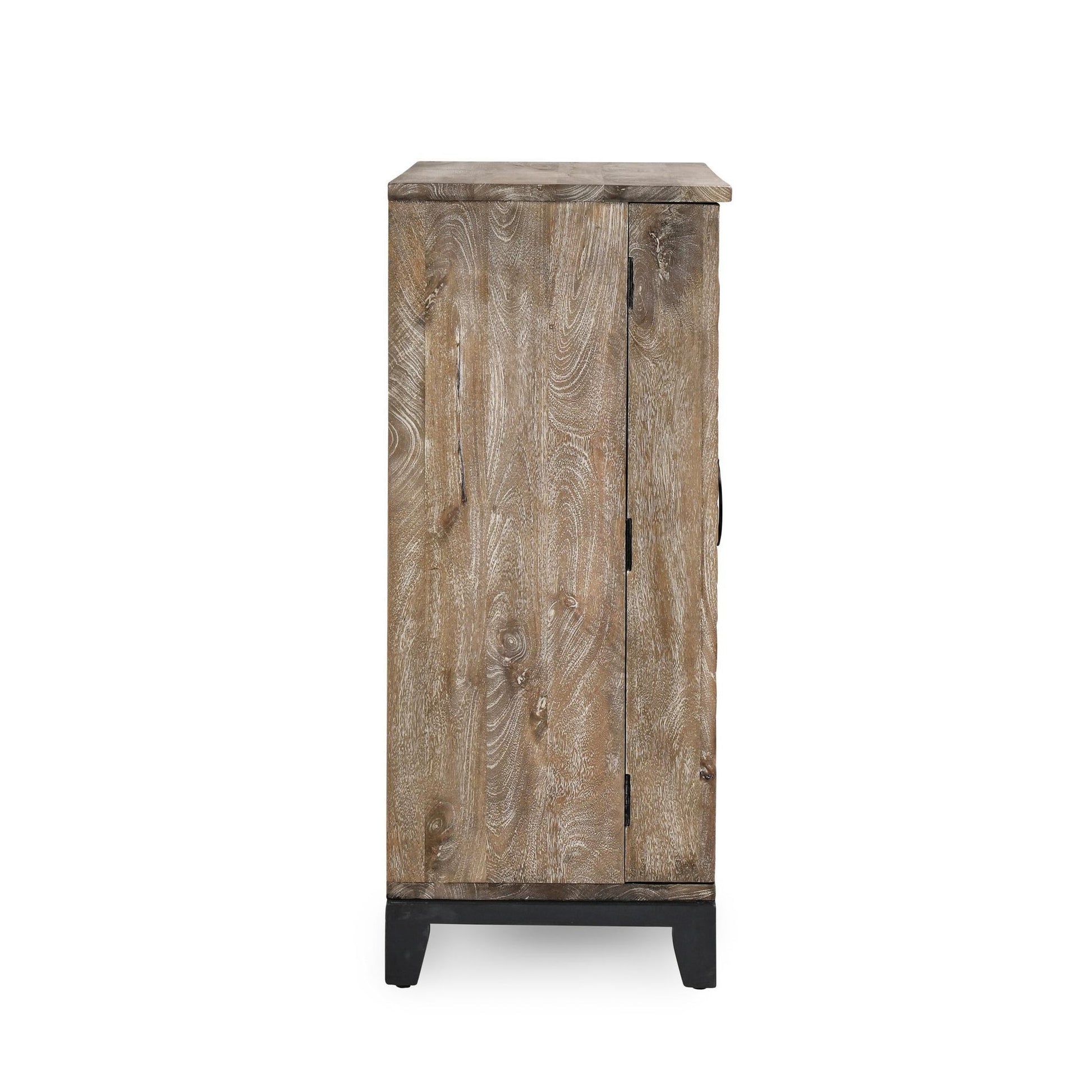 Distressed Taupe Mango Wood Bar & Wine Storage Vivienne Bar Cabinet Collection