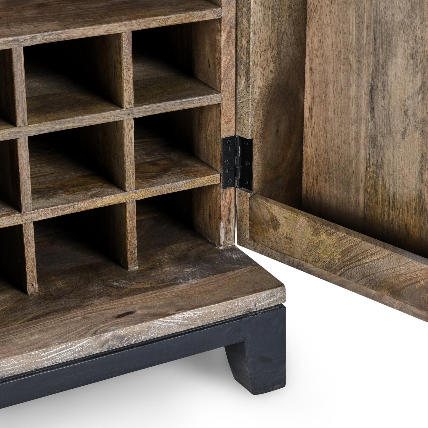 Distressed Taupe Mango Wood Bar & Wine Storage Vivienne Bar Cabinet Collection