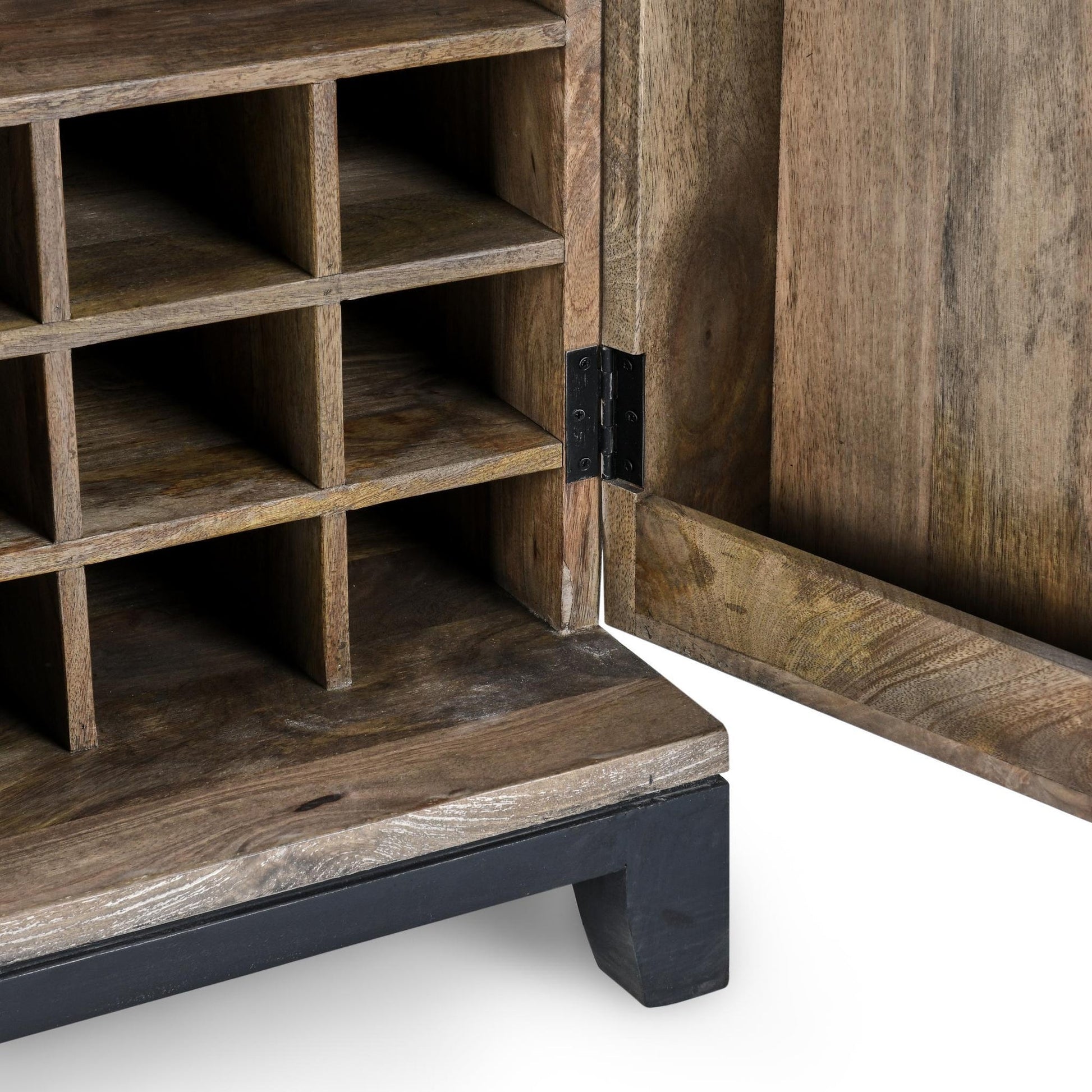 Distressed Taupe Mango Wood Bar & Wine Storage Vivienne Bar Cabinet Collection