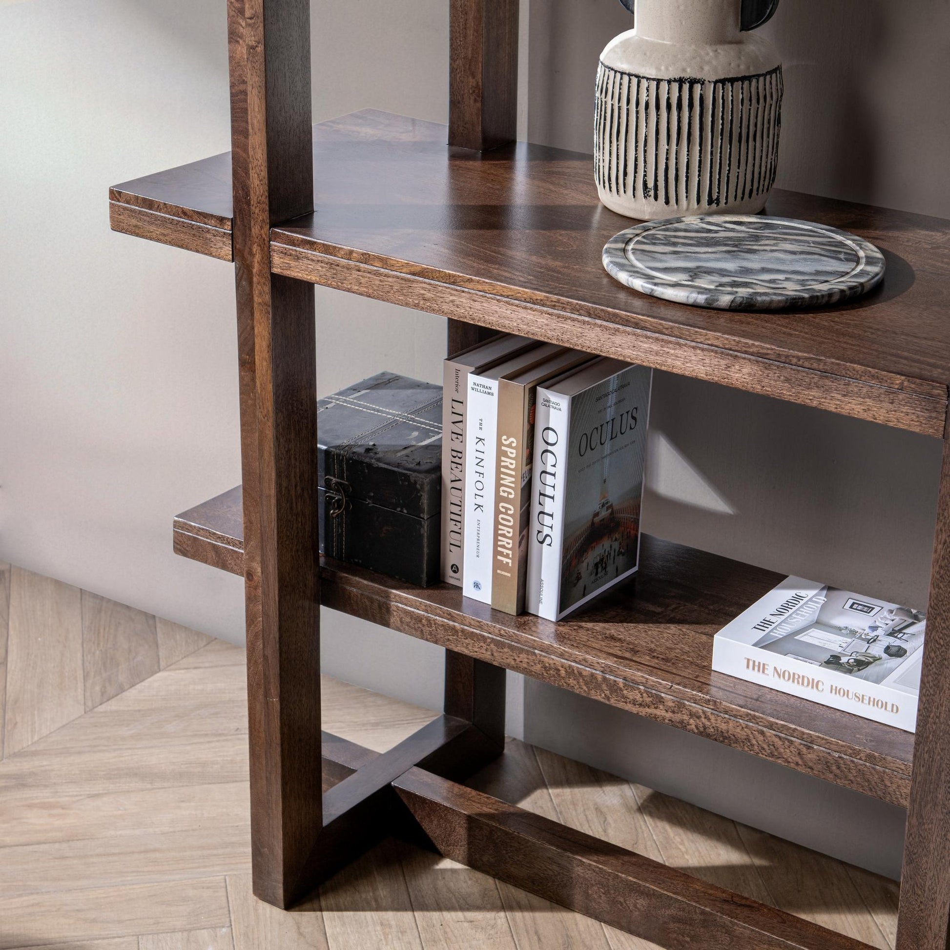 Bark Brown Mango Wood Bookcase Sydney Bookcase Collection