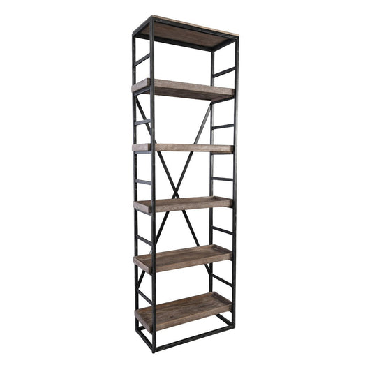 Olive Brown Mango Wood Bookcase Evan Bookshelf Collection