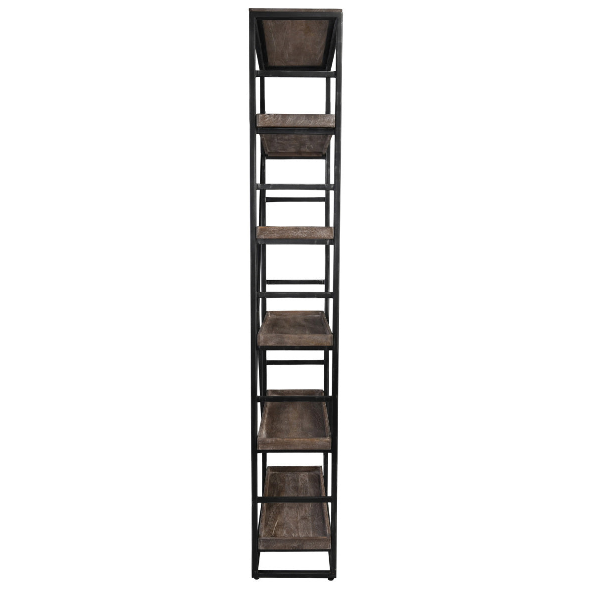 Olive Brown Mango Wood Bookcase Evan Bookshelf Collection