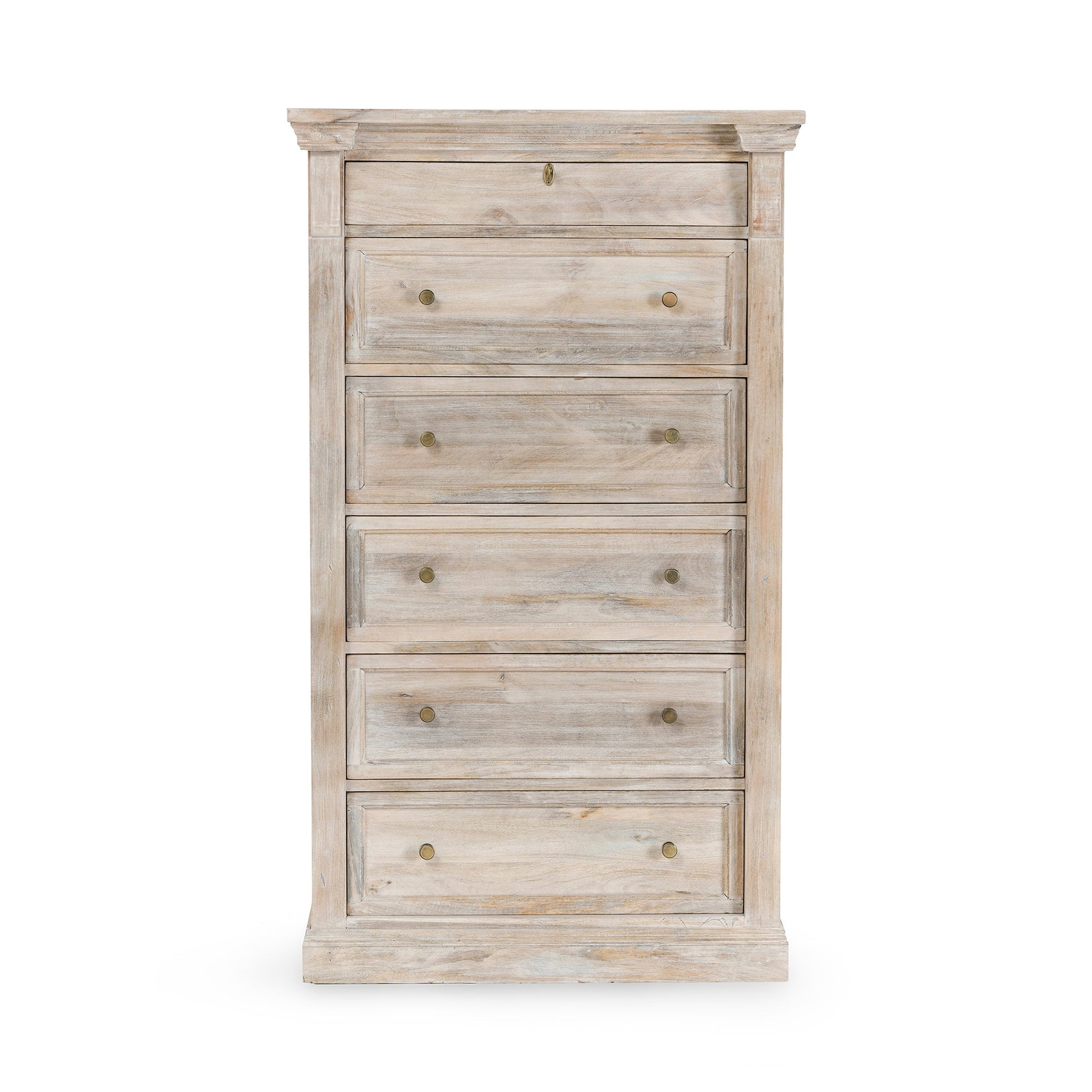 Natural Cream Wash Mango Wood Chest Adelaide Six-Drawer Chest Collection