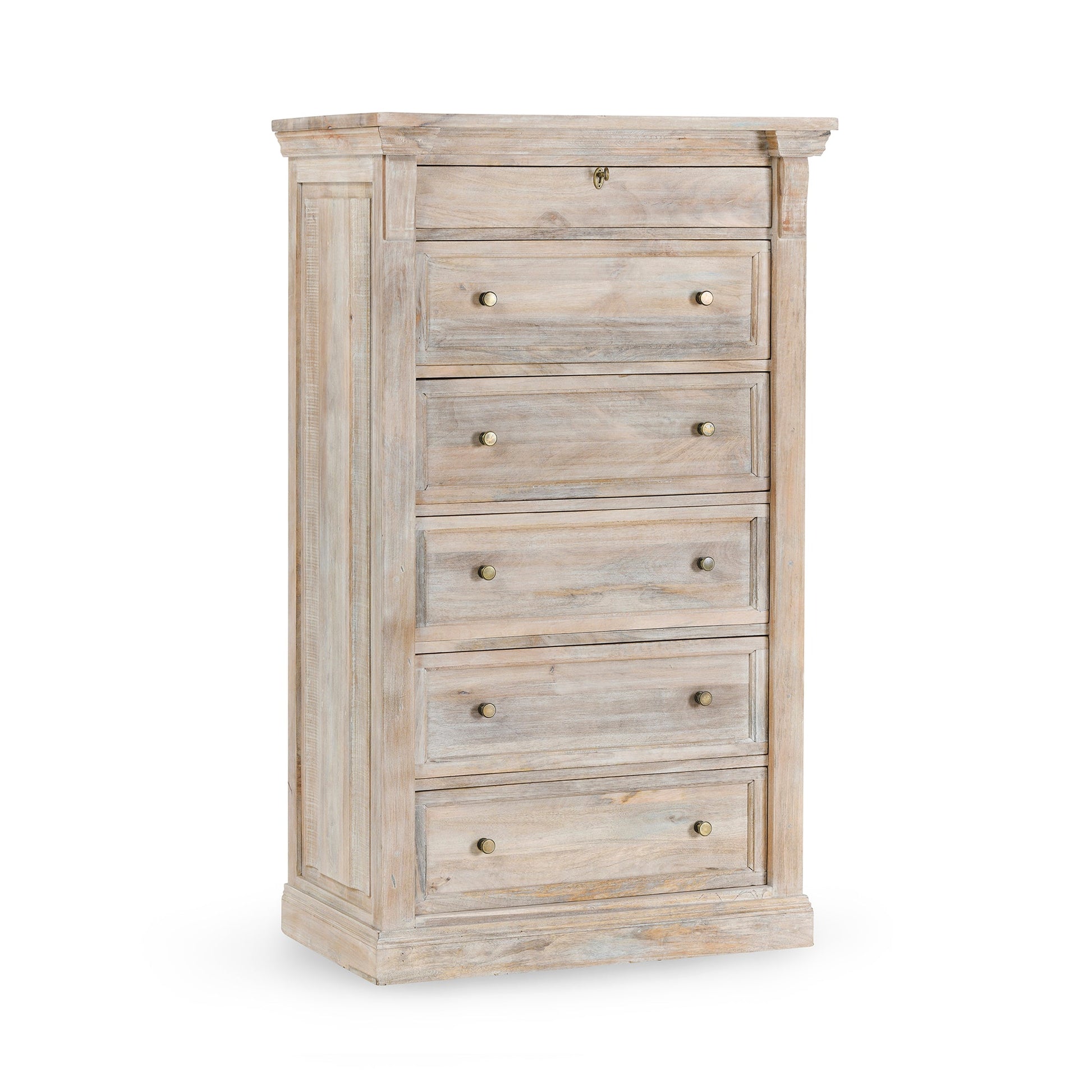 Natural Cream Wash Mango Wood Chest Adelaide Six-Drawer Chest Collection