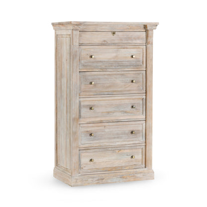 Natural Cream Wash Mango Wood Chest Adelaide Six-Drawer Chest Collection