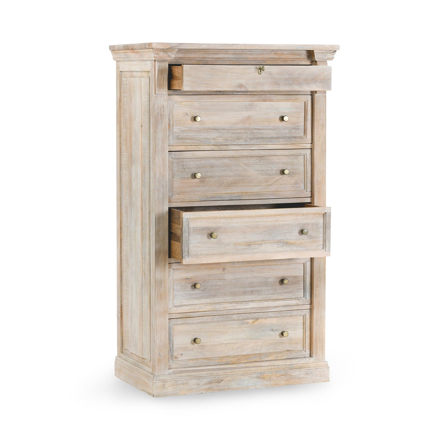 Natural Cream Wash Mango Wood Chest Adelaide Six-Drawer Chest Collection