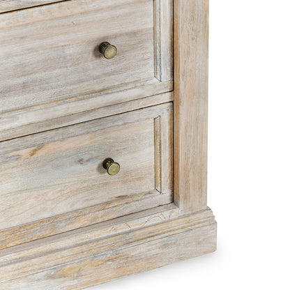 Natural Cream Wash Mango Wood Chest Adelaide Six-Drawer Chest Collection