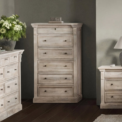 Natural Cream Wash Mango Wood Chest Adelaide Six-Drawer Chest Collection