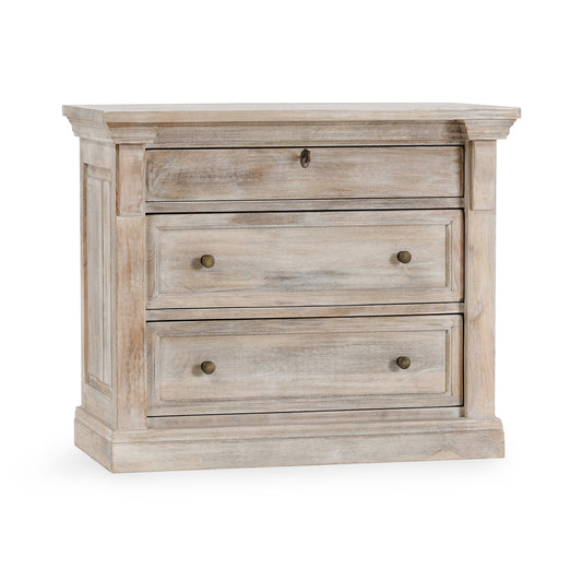 Natural Cream Wash Mango Wood Nightstand Adelaide Three-Drawer Nightstand Collection