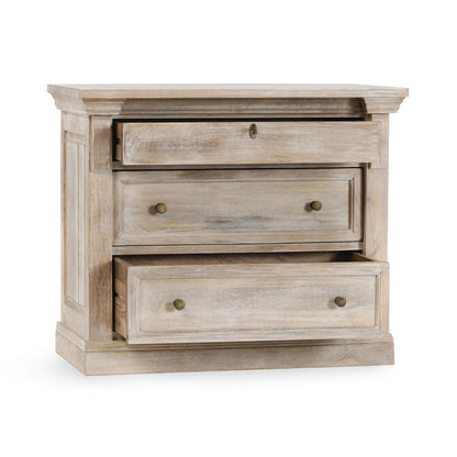 Natural Cream Wash Mango Wood Nightstand Adelaide Three-Drawer Nightstand Collection