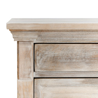 Natural Cream Wash Mango Wood Nightstand Adelaide Three-Drawer Nightstand Collection