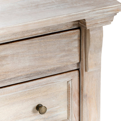 Natural Cream Wash Mango Wood Nightstand Adelaide Three-Drawer Nightstand Collection