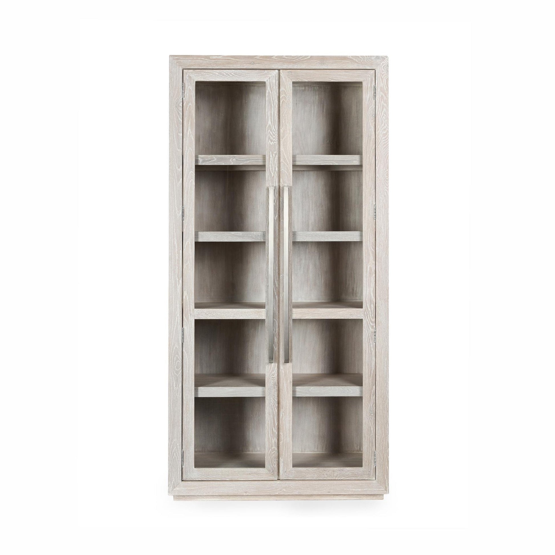Coastal White Oak Wood Display Cabinet Bradley Display Cabinet Collection