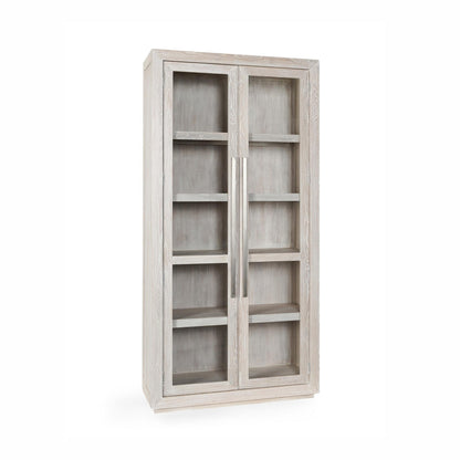Coastal White Oak Wood Display Cabinet Bradley Display Cabinet Collection