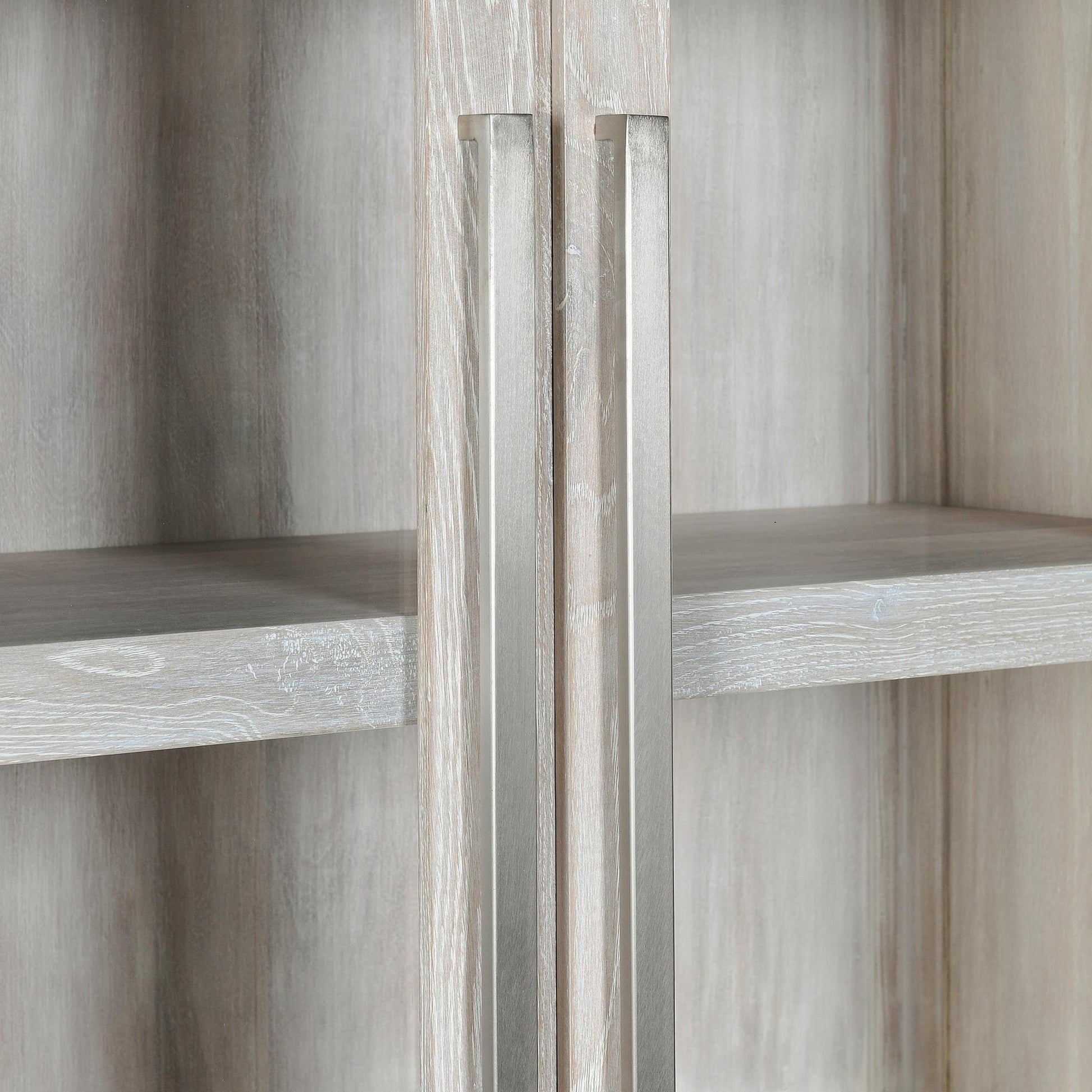 Coastal White Oak Wood Display Cabinet Bradley Display Cabinet Collection