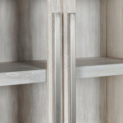 Coastal White Oak Wood Display Cabinet Bradley Display Cabinet Collection
