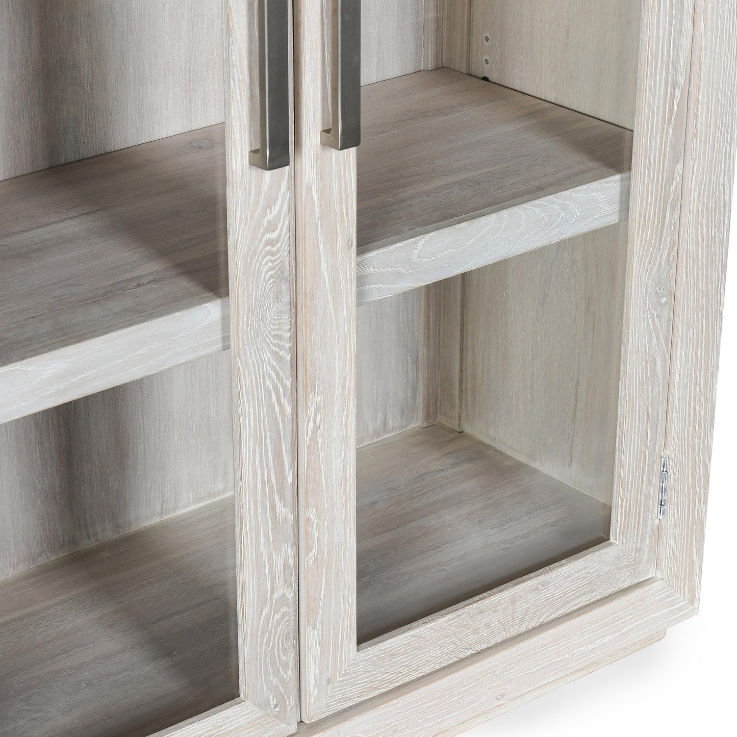 Coastal White Oak Wood Display Cabinet Bradley Display Cabinet Collection