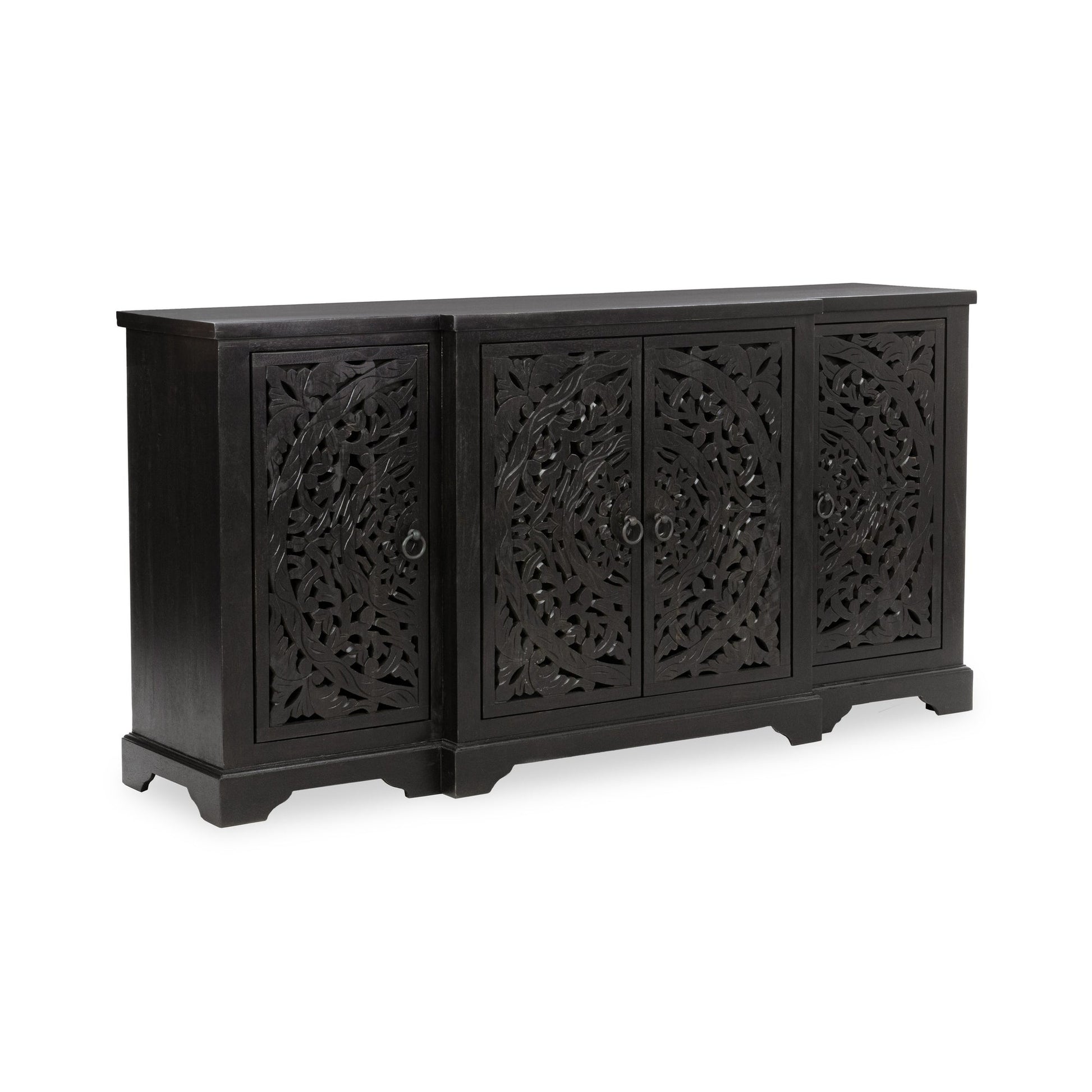 Harvest Walnut Mango Wood Buffets & Cabinet Harmony Four-Door Cabinet Collection
