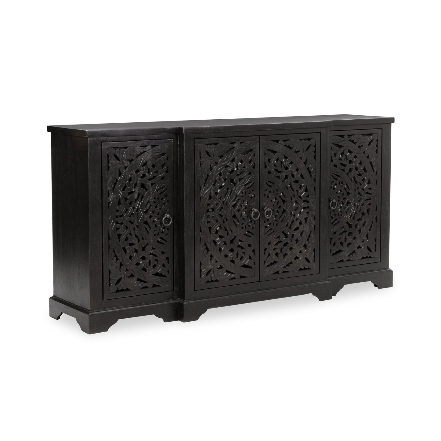 Harvest Walnut Mango Wood Buffets & Cabinet Harmony Four-Door Cabinet Collection