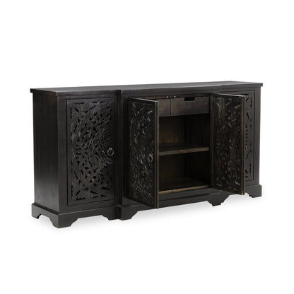 Harvest Walnut Mango Wood Buffets & Cabinet Harmony Four-Door Cabinet Collection