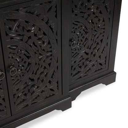 Harvest Walnut Mango Wood Buffets & Cabinet Harmony Four-Door Cabinet Collection