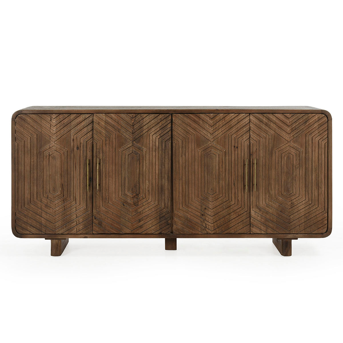 Artisan Brown Mango Wood Buffets & Cabinet Holmes Four-Door Buffet Collection