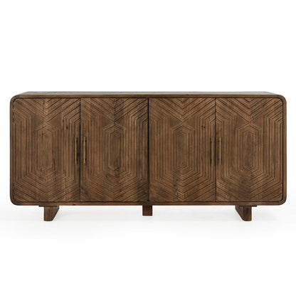 Artisan Brown Mango Wood Buffets & Cabinet Holmes Four-Door Buffet Collection