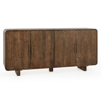 Artisan Brown Mango Wood Buffets & Cabinet Holmes Four-Door Buffet Collection