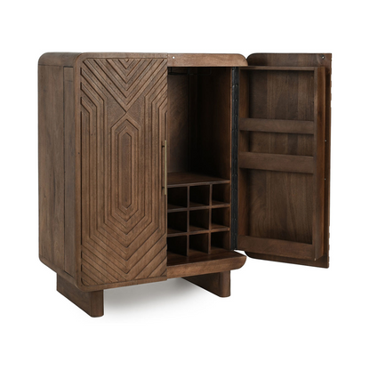 Artisan Brown Mango Wood Bar & Wine Storage Holmes Bar Cabinet Collection