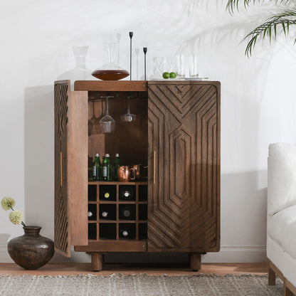 Artisan Brown Mango Wood Bar & Wine Storage Holmes Bar Cabinet Collection