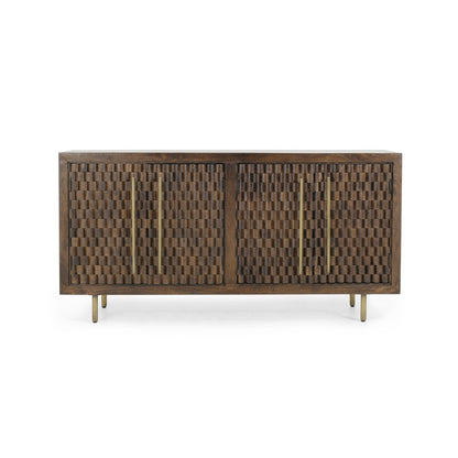 Bark Brown Mango Wood Buffets & Cabinet Norwood Four-Door Buffet Collection