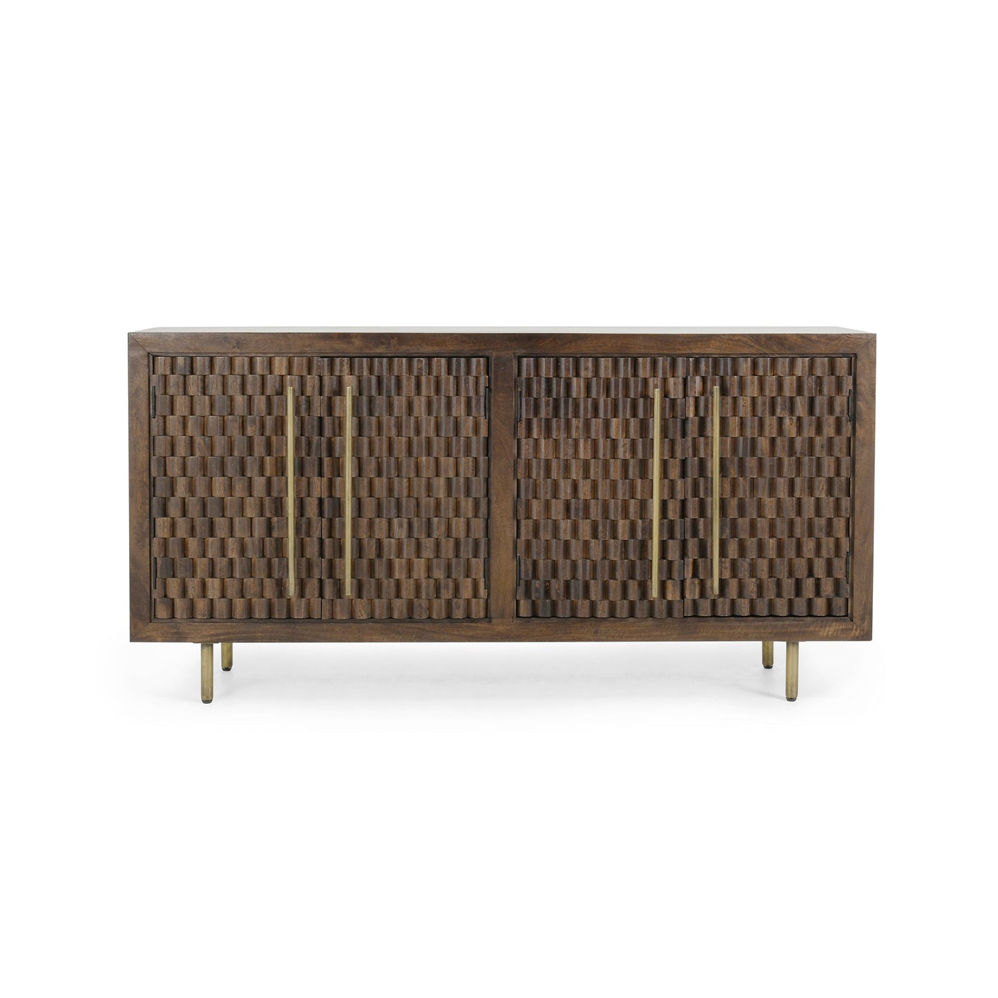 Bark Brown Mango Wood Buffets & Cabinet Norwood Four-Door Buffet Collection