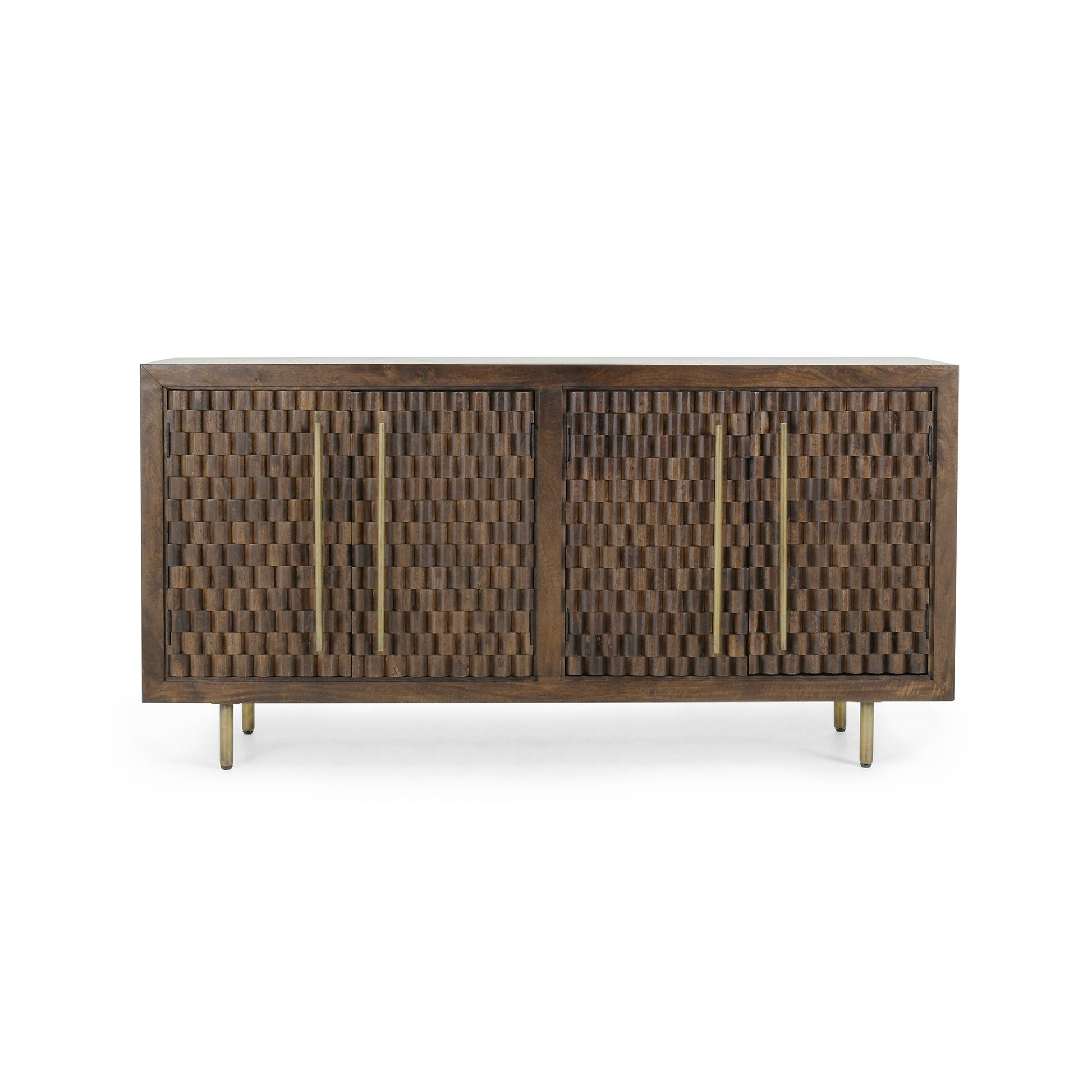Bark Brown Mango Wood Buffets & Cabinet Norwood Four-Door Buffet Collection