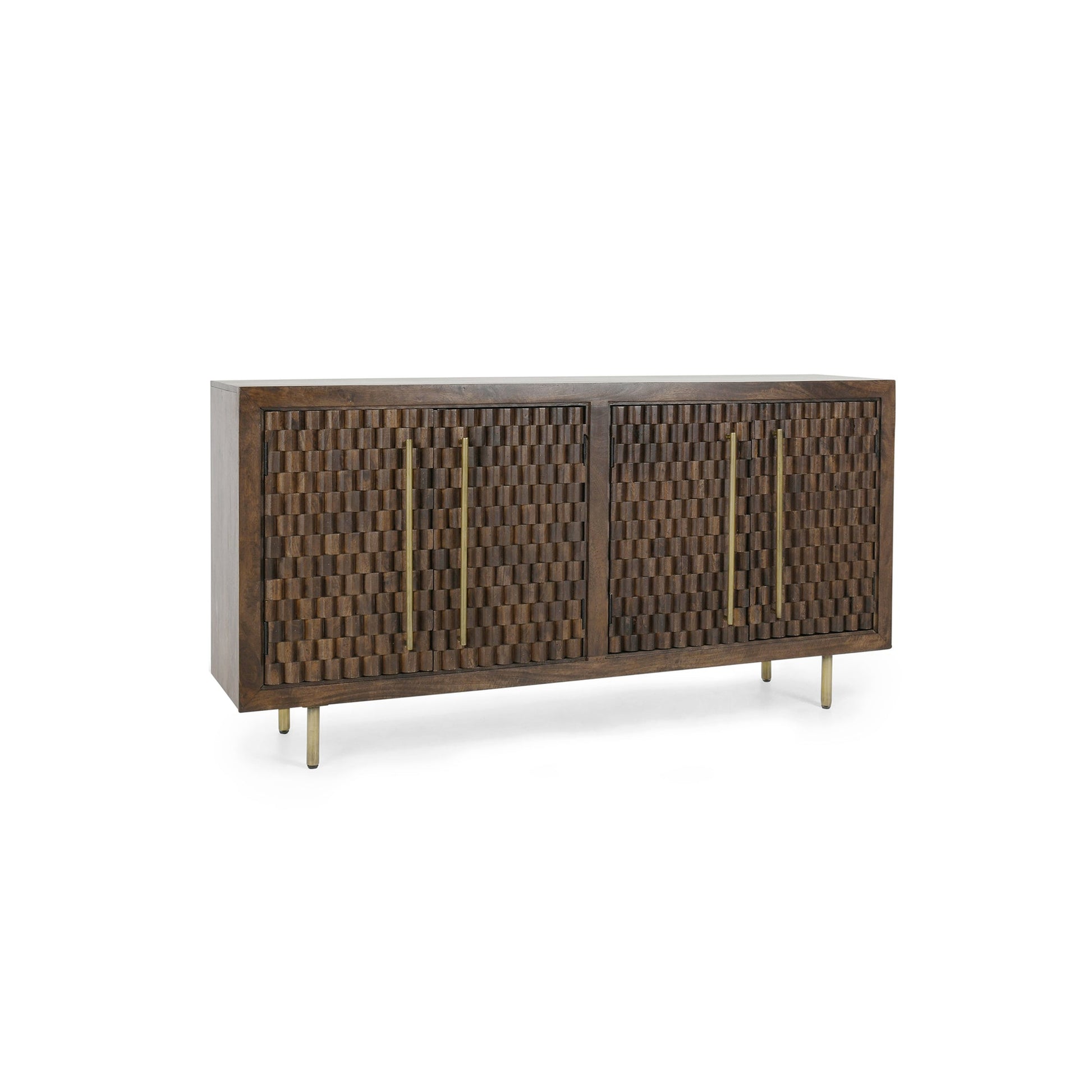 Bark Brown Mango Wood Buffets & Cabinet Norwood Four-Door Buffet Collection