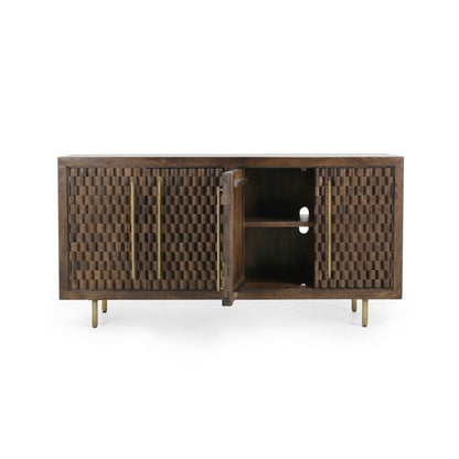 Bark Brown Mango Wood Buffets & Cabinet Norwood Four-Door Buffet Collection
