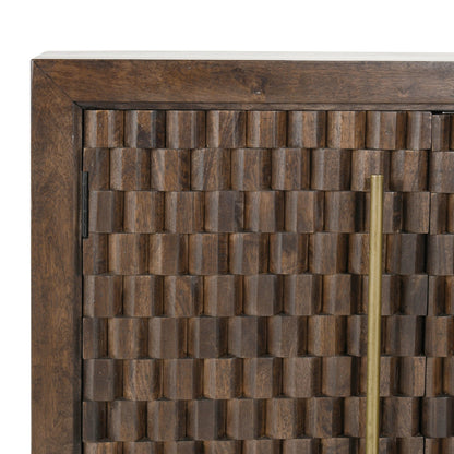 Bark Brown Mango Wood Buffets & Cabinet Norwood Four-Door Buffet Collection