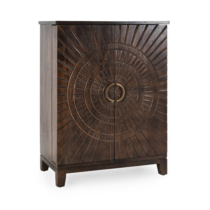 Bark Brown Mango Wood Bar & Wine Storage Vivienne Bar Cabinet Collection