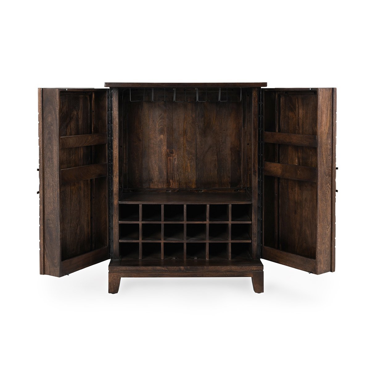 Bark Brown Mango Wood Bar & Wine Storage Vivienne Bar Cabinet Collection
