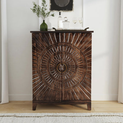 Bark Brown Mango Wood Bar & Wine Storage Vivienne Bar Cabinet Collection