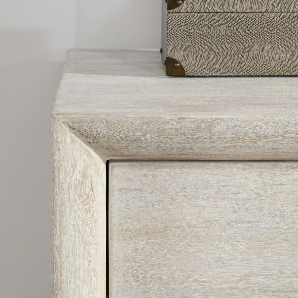 Seashell White Mango Wood Dresser Reece Six-Drawer Dresser Collection