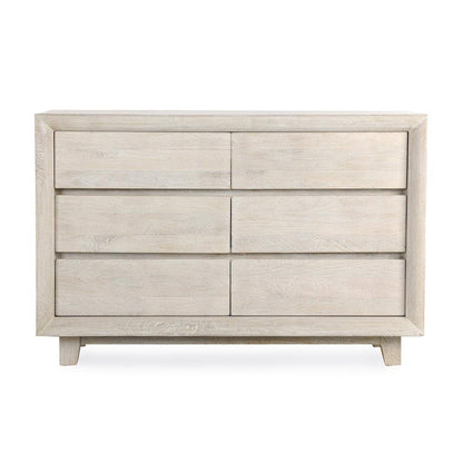 Seashell White Mango Wood Dresser Reece Six-Drawer Dresser Collection