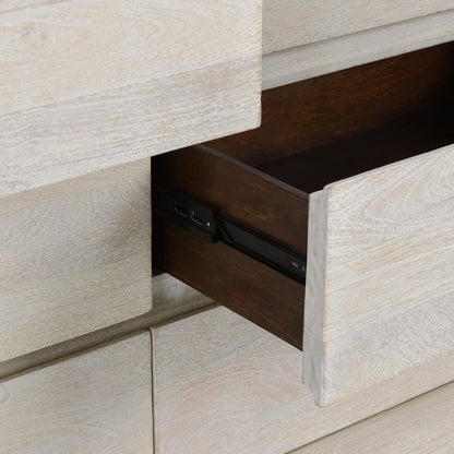 Seashell White Mango Wood Dresser Reece Six-Drawer Dresser Collection