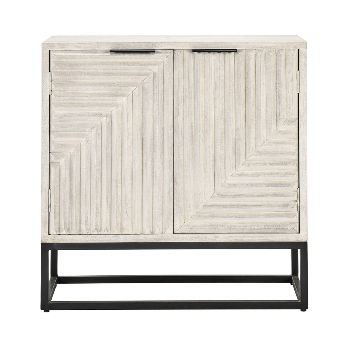 Coastal White Mango Wood Buffets & Cabinet Flint Two-Door Cabinet Collection