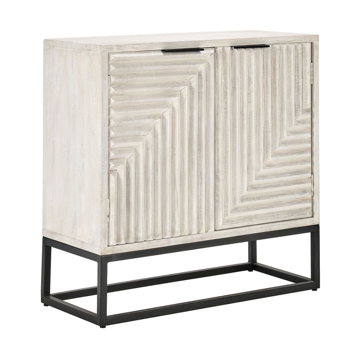 Coastal White Mango Wood Buffets & Cabinet Flint Two-Door Cabinet Collection