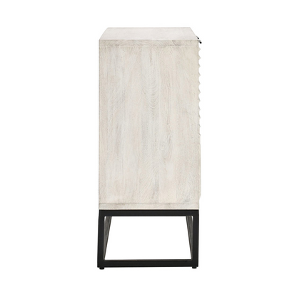 Coastal White Mango Wood Buffets & Cabinet Flint Two-Door Cabinet Collection