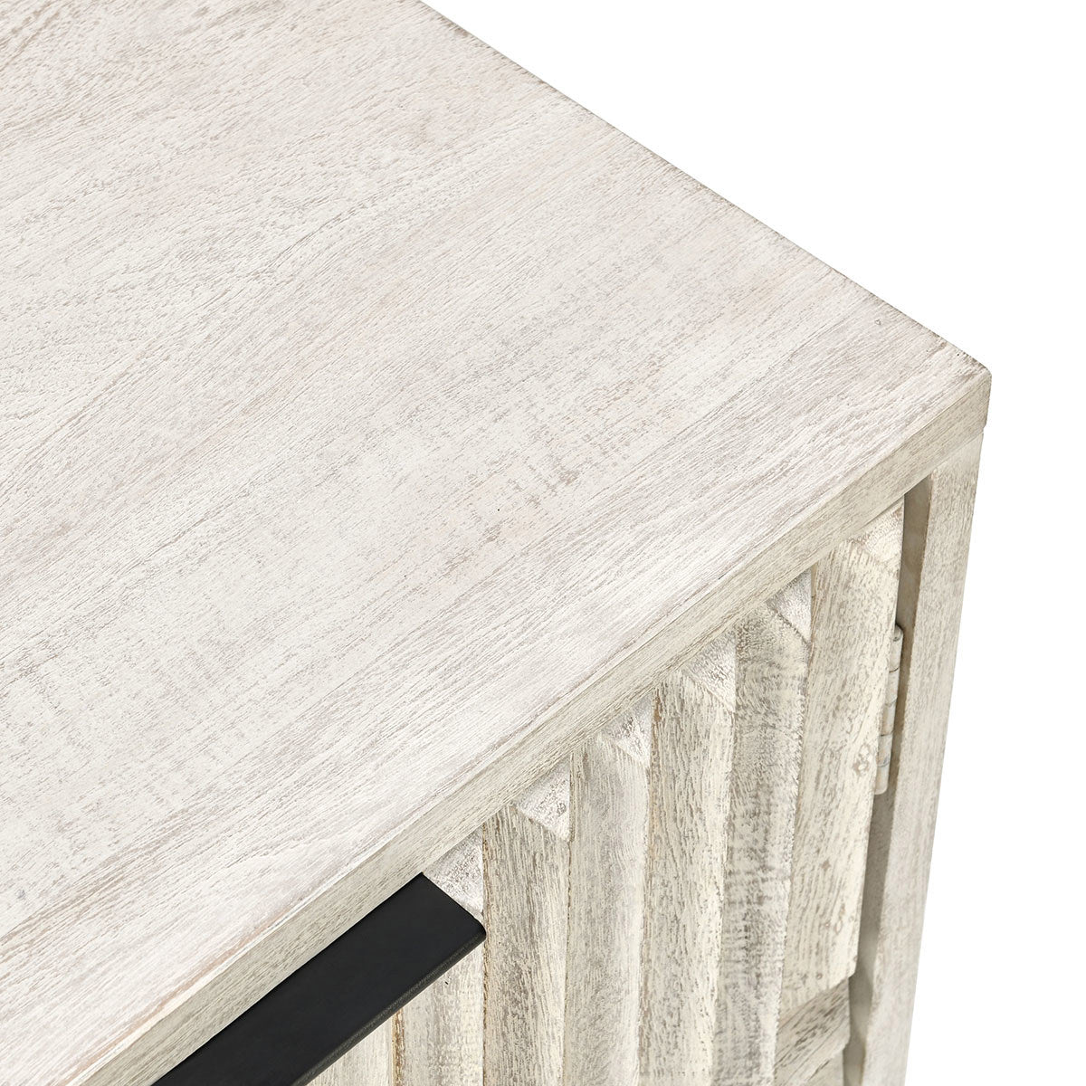 Coastal White Mango Wood Buffets & Cabinet Flint Two-Door Cabinet Collection