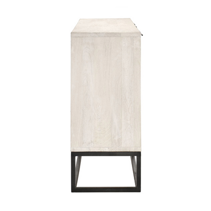 Coastal White Mango Wood Buffets & Cabinet Flint Four-Door Cabinet Collection